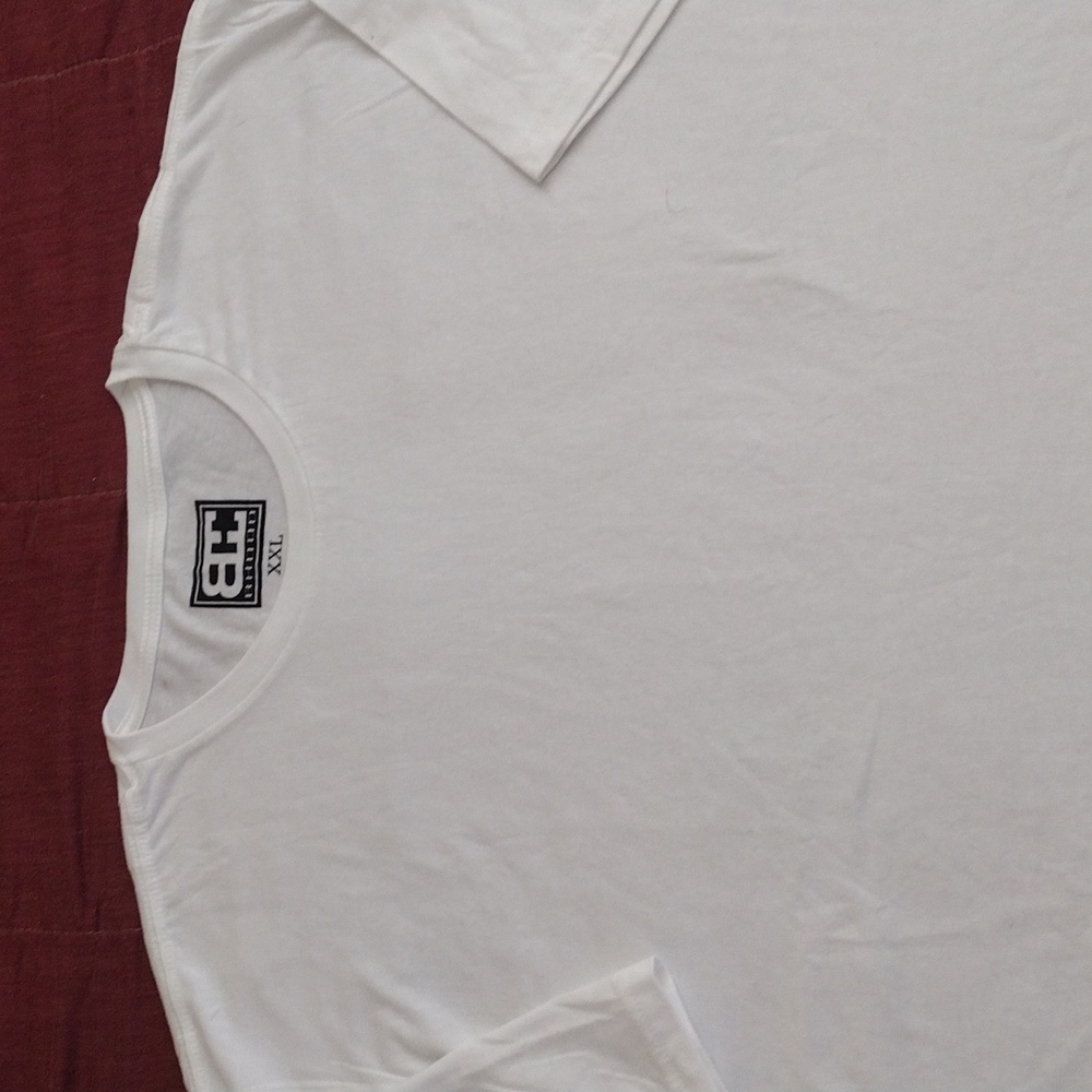 B Hood Men's XXL Size All White T-Shirt Short Sleeves